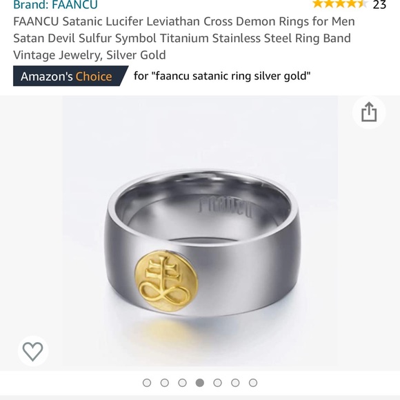 🆕✨Mens Ring 💍 Lucifer 〽️👺 Satanic ring size 10 - Picture 6 of 8